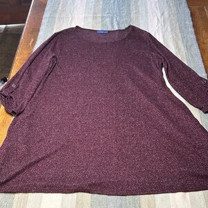 Apt. 9 Marled Knit Tunic Top in Burgundy Wine